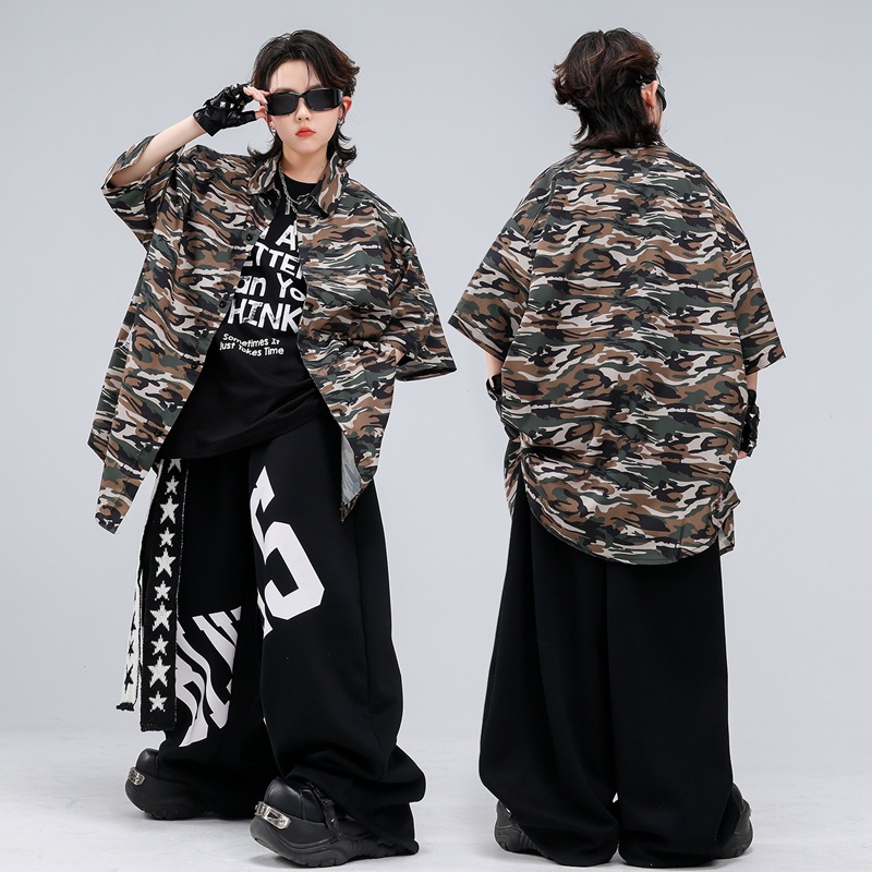 남아용 새로운 힙합 의류, 스트릿 댄스 반팔 상의, 검 - Street Fashion For Boy 리뷰 및 가격
