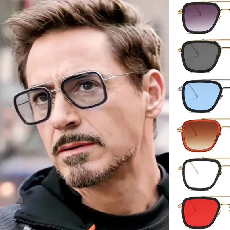 스팀펑크 토니 스타크 선글라스 남녀 패션 사각 드라이빙 - Street Fashion Glasses 리뷰 및 가격