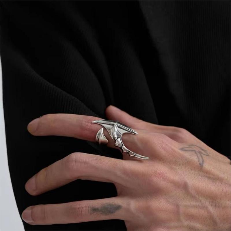 사이버펑크 외계인 불규칙 반지 유니섹스 힙합 과장된 오 - Street Fashion Rings 리뷰 및 가격